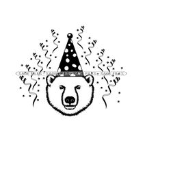 Polar Bear Birthday Svg, Polar Bear Svg, Birthday Party Svg, Birthday Svg, Polar Bear Dxf, Polar Bear Png, Polar Bear Cl