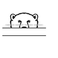 Peeking Polar Bear Svg, Polar Bear Svg, Peeking Animals Svg, Monogram Svg, Polar Bear Dxf, Polar Bear Png, Polar Bear Cl
