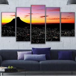 cape town south africa nature 5 pieces canvas wall art, large framed 5 panel canvas wall art