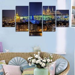 cathedral cityscape nature canvsa wall art 5 pieces canvas wall art, large framed 5 panel canvas wall art