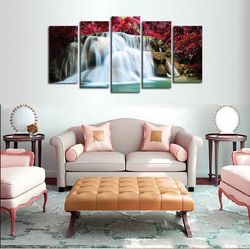 cherry falls nature 5 pieces canvas wall art, large framed 5 panel canvas wall art