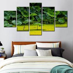 Lotus 4 Nature 5 Pieces Canvas Wall Art, Large Framed 5 Panel Canvas Wall Art