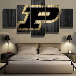 Purdue Boilermakers 5 Pieces Canvas Wall Art, Large Framed 5 Panel Canvas Wall Art