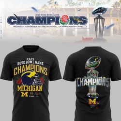 Michigan Wolverines Hoodie, 2024 Rose Bowl Champions Hoodie T Shirt, Go Blue Hoodies, Michigan Football T Shirt