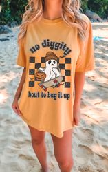 No Diggity Bout To Bag It Up Oversized Vintage T Shirt, Halloween Shirt, Comfort Colors Tee