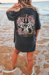 Rock and Roll Wild Spirit Oversized TShirt, Comfort Colors Tshirt, Womens Graphic Tees