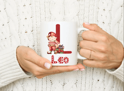 personalised kids christmas elf mug / cute christmas gift mug / unique red little christmas gnome