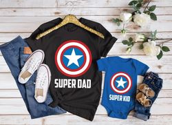 Captain America Dad Shirt, Super Dad Super Kid Shirt, Daddy Son Shirts, Father And Son Matching Shirts, Birthday Gift