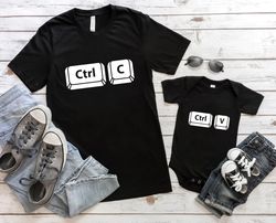 matching father baby gift set, ctrl c ctrl v, baby boy and baby girl gift, dad and baby match, bad gift, father shirt