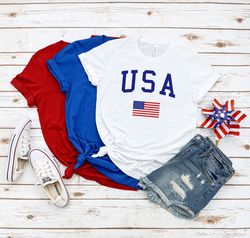 Custom USA Flag Shirt, American Flag Shirt, Patriotic July 4th Shirts, USA Flag Family Matching, Fourth of July Shirts,