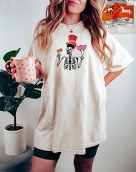 Skeleton Love Heart Shirt, Funny Valentines Day Shirt, Love Shirt, Valentine Gifts, Gothic Clothes, Skeleton Valentine,