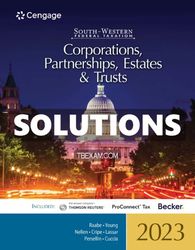 Solutions Manual for South Western Federal Taxation 2023 Corporations Partnerships Estates and Trusts 46th Edition Raabe