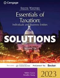 Solutions Manual for South Western Federal Taxation 2023 Essentials of Taxation Individuals and Business Entities 26th E