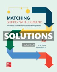 Solutions Manual for Matching Supply with Demand 5th Edition Cachon