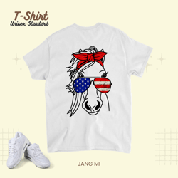 4th Of July Patriotic Horse American Flag Sunglasses Unisex Standard T-Shirt