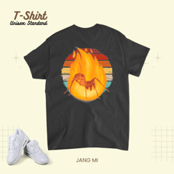 Vintage realistic ant surrounded by flames flaming ant Unisex Standard T-Shirt