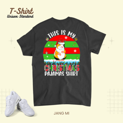 Vintage Retro My Christmas Pajamas Shirt Santa Guinea Pig Unisex Standard T-Shirt