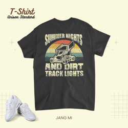 Vintage Retro Summer Nights And Dirt Track Lights Unisex Standard T-Shirt