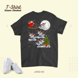 Xmas Lighting Tree Santa Riding Donkey Christmas Unisex Standard T-Shirt