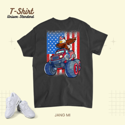 4th Of July Tshirt Dabbing Eagle Monster Truck American Flag Unisex Standard T-Shirt