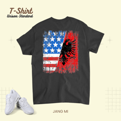 Albanian American Flag Albania Eagle Usa Shqiperia Unisex Standard T-Shirt