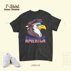 America Eagle Beak Patriotic American Flag 4th Of July, T-Shirt, Unisex Standard T-Shirt
