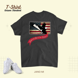 AMERICA LOVE IT OR LEAVE IT PATRIOTIC FLAG EAGLE BANNER, T-Shirt, Unisex Standard T-Shirt