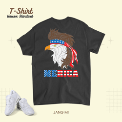 america patriotic bald eagle with mulle, july 4tht , T-Shirt, Unisex Standard T-Shirt