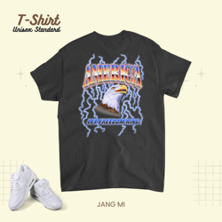 American Bald Eagle Let Freedom Ring Lightning Bolt, T-Shirt, Unisex Standard T-Shirt