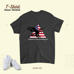 American Flag and Eagle Strength, T-Shirt, Unisex Standard T-Shirt
