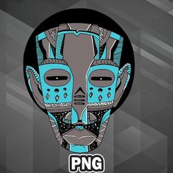African PNG Blue Grey African Mask No 3 PNG For Sublimation Print