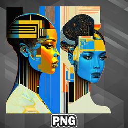 African PNG Klimts Futuristic Vision PNG For Sublimation Print
