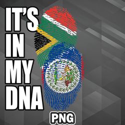 African PNG Belizean And South African Mix Heritage DNA Flag PNG For Sublimation Print Printable For Decor