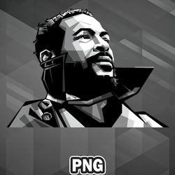 African PNG Marvin Gaye Grayscale PNG For Sublimation Print Modern For Craft