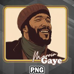 African PNG Marvin Gaye Original Retro Fan Artwork PNG For Sublimation Print Exclusive For Chirstmas
