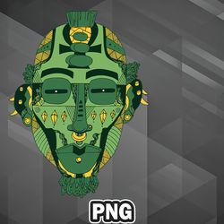 African PNG Forrest Green African Mask 5 PNG For Sublimation Print Printable For Silhoette