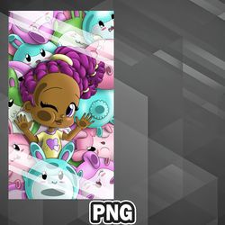 African PNG African American Girl and Bunnies PNG For Sublimation Print High Quality For Decor