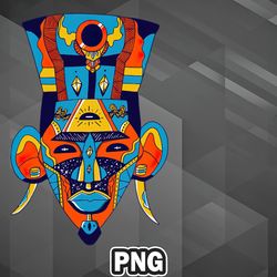 African PNG Orange Blue African Mask 6 PNG For Sublimation Print High Resolution For Cricut