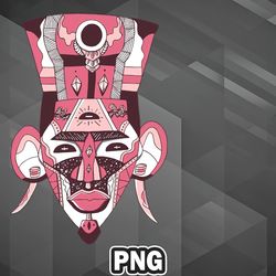 African PNG Pink and White African Mask 6 PNG For Sublimation Print Digital For Decor
