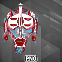 African PNG Pastel Tones African Mask No 11 PNG For Sublimation Print High Quality For Chirstmas