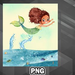 African PNG Mermaid Girl B PNG For Sublimation Print Trendy For Craft