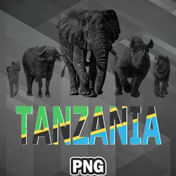 African PNG Tanzania Wildlife Big Five Safari For Tanzania Fans PNG For Sublimation Print Exclusive For Cricut