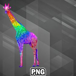 African PNG Psychedelic Rainbow Groovy Giraffe PNG For Sublimation Print Best For Chirstmas
