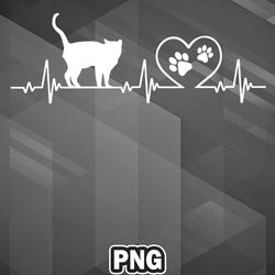 African PNG Serengeti Cat Lovers Heartbeat PNG For Sublimation Print Trendy For Apparel, Mug
