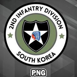 Army PNG 2nd ID South Korea Green Stars PNG For Sublimation Print High Resolution For Cricut