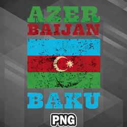 Asian PNG Flag of Azerbaijan Baku Capital Country Vintage PNG For Sublimation Print Best For Cricut