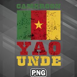 Asian PNG Flag of Cameroon Yao Unde Capital Country Vintage PNG For Sublimation Print High Quality For Silhoette