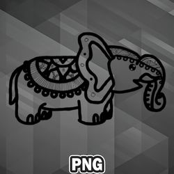 Asian PNG Indian Elephant Black India Asian Country Culture PNG For Sublimation Print Good For Apparel, Mug