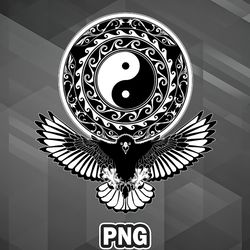 Asian PNG Yin Yang Eagle Asia Country Culture PNG For Sublimation Print Digital For Cricut