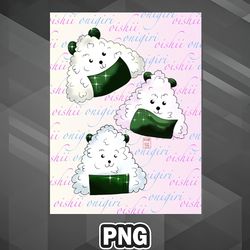 Asian PNG Kawaii Dog Oishii Onigiri Rice Balls Asia Country Culture PNG For Sublimation Print High Quality For Chirstmas